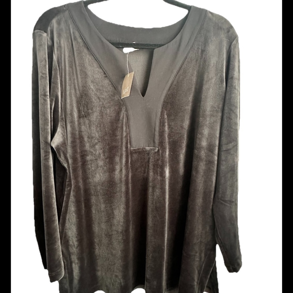 J.JILL Women’s PURE JILL Dark Gray Velour 2-pc Lagenlook Lounging Set Sz 2X NWT - Picture 2 of 10